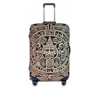 KLOPH Travel Luggage Cover Suitcase Protector Elastic Washable Mayan Calendar End of The World Suitcase Cover Anti-scratch Spandex Baggage Covers Fits 18-32 Inch Luggage, Black, XL