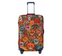 KLOPH Travel Luggage Cover Suitcase Protector Elastic Washable Mexican folk art Suitcase Cover Anti-scratch Spandex Baggage Covers Fits 18-32 Inch Luggage, Black, M