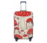 KLOPH Travel Luggage Cover Suitcase Protector Elastic Washable Red White Mushroom Suitcase Cover Anti-scratch Spandex Baggage Covers Fits 18-32 Inch Luggage, Black, L