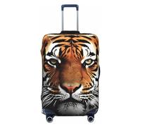 KLOPH Travel Luggage Cover Suitcase Protector Elastic Washable Tiger Face Suitcase Cover Anti-scratch Spandex Baggage Covers Fits 18-32 Inch Luggage, Black, L