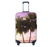 KLOPH Travel Luggage Cover Suitcase Protector Elastic Washable Tropical tree Pink Suitcase Cover Anti-scratch Spandex Baggage Covers Fits 18-32 Inch Luggage, Black, XL