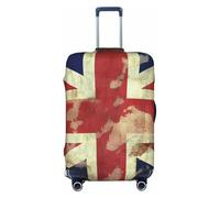 KLOPH Travel Luggage Cover Suitcase Protector Elastic Washable Vintage Union Jack British Flag Suitcase Cover Anti-scratch Spandex Baggage Covers Fits 18-32 Inch Luggage, Black, S
