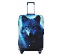 KLOPH Travel Luggage Cover Suitcase Protector Elastic Washable Wolfs Suitcase Cover Anti-scratch Spandex Baggage Covers Fits 18-32 Inch Luggage, Black, S