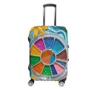 KLOPH Travel Luggage Cover Suitcase Protector Rainbow Palette Elastic Washable Suitcase Cover Anti-scratch Spandex Baggage Covers Fits 18-32 Inch Luggage, color-7, L