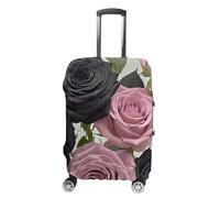 KLOPH Travel Luggage Cover Suitcase Protector Rose Color Blush And Black Elastic Washable Suitcase Cover Anti-scratch Spandex Baggage Covers Fits 18-32 Inch Luggage, color-2, XL