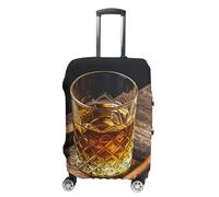 KLOPH Travel Luggage Cover Suitcase Protector Whisky And Cigar Elastic Washable Suitcase Cover Anti-scratch Spandex Baggage Covers Fits 18-32 Inch Luggage, color, Small