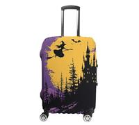 KLOPH Travel Luggage Cover Suitcase Protector Witch And Broom Elastic Washable Suitcase Cover Anti-scratch Spandex Baggage Covers Fits 18-32 Inch Luggage, style-1, L