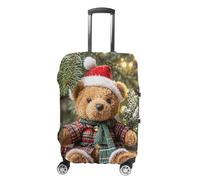KLOPH Travel Luggage Cover Suitcase Protector Xmas Tree Branch Bear Doll Elastic Washable Suitcase Cover Anti-scratch Spandex Baggage Covers Fits 18-32 Inch Luggage, color-1, M