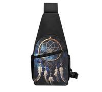 KLOPH White fantasy dream catcher Sling Bag for Women Men Sling Backpack Crossbody Chest Bag for Hiking Travel Fanny Pack