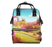 KLOPH Wood Grain Diaper Bag Backpack Mommy Bag Multifunction Travel Maternity Baby Changing Bags, Candyland, One Size