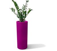 Kloris Barocco 90 Tall Planter Cylindrical Purple Fuchsia Polyethylene Diameter 35 cm Height 90 cm Compartment Depth 30 cm Made in Italy