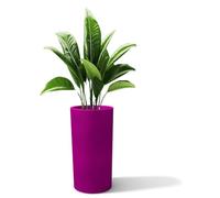 Kloris Tall Flower Box Cylindrical Baroque 70 Purple Fuchsia Polyethylene Diameter 35 cm Height 70 cm Depth 26 cm Made in Italy