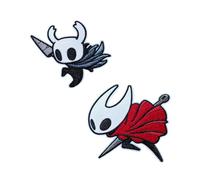 KLORIZ 2PCS Hollow Knight and Hornet Embroidered Iron On Patch Silk Song Applique Badge Accessories