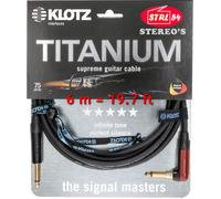 Klotz TIR0600PSP Titanium Guitar Cable with SilentPLUG, ¼-Inch Straight to Right Angle, 20ft, 20 ft