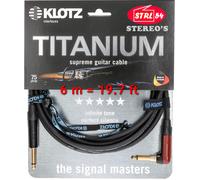 KLOTZ Titanium Supreme Guitar Cable TIR0600PSP 6 M Jack Silent Coudé + Droit OR
