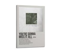 klouds Modern Baseball Minimalist Album You're Gonna Miss It All Poster Poster Decorative Painting Canvas Bed Room Art Living Room Decor Modern Aesthetic Poster 08x12inch(20x30cm) Frame-style