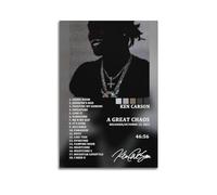 klouds Rapper Ken Carson Album A Great Chaos Tracklist Poster Decorative Painting Canvas Bed Room Art Living Room Decor Modern Aesthetic Poster 08x12inch(20x30cm) Unframe-style
