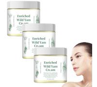 KLOUYHTY Organic Wild Yam Cream, 100g/3.53oz, 3PCS, Face & Body Moisturizer, Hormone Balance, Non-Greasy, Non-Sticky