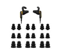 Klowcok Triple Flange Ear Tips Replacement for DEWALT Neckband Headphones, Not for DEWALT TWS Earbuds, Silicone Ear Cushions, 9 Pairs (S/M/L) Black