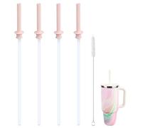 KLOWOAH Replacement Straws and Bite Valve for Hydro Flask Around Travel Tumbler 40oz 32oz 28oz 20oz,with 1 Brush (light red)