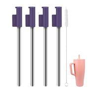 KLOWOAH Replacement Straws Compatible With Brumate Era 40 oz Tumbler, with 1 Brush (Purple 4-Pack)