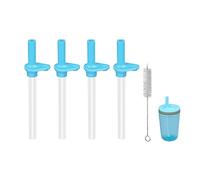 KLOWOAH Replacement Straws Compatible with Zak 15oz Water Bottle,BPA-Free and Durable,Reusable Straw with Cleaning Brush (Light blue-4 Pack)