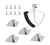 KLOWOAH Stand Mixer Attachment Holder Compatible with Kitchenaid Attachments,for Flat Beater,Flex Edge Beater,Wire Whip,Dough Hooks,Stainless Steel Hangers (Pack of 4)