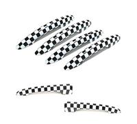 KLSDB Car Exterior Door Handles for BMW MINI F54 F55 F60, Exterior Handle Trim Cover Scratch Protector Durable Shell Replacement Accessories,A/Black red Rice-A/Perforated