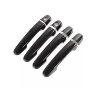 KLSDB Car Exterior Door Handles for Citroen C1 MK2 2015-2019, Exterior Handle Trim Cover Scratch Protector Durable Shell Replacement Accessories,A/Painted Black-Double Hole