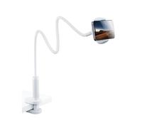 Klsniur Flexible Gooseneck Phone Holder, Universal Adjustable Phone Stand with Reinforced Anti-Slip Base & Aluminum Alloy Neck, Compatible with iPhone 16/15/14 Pro Max, Samsung Huawei (White)