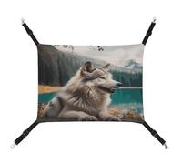 KLSVTMEA Pet Cage Hammock, Fun Animal Wolf Printed Hanging Pet Bed, Pet Swing is Suitable for Cats, Dogs, Or Other Small Pets and is The Best Choice for Pet Hospitals and Households