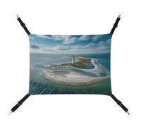 KLSVTMEA Pet Cage Hammock, Lighthouse on The Shore Printed Hanging Pet Bed, Pet Swing is Suitable for Cats, Dogs, Or Other Small Pets and is The Best Choice for Pet Hospitals and Households