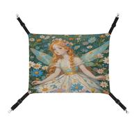 KLSVTMEA Pet Cage Hammock, Pfhorn Flower Fairy Printed Hanging Pet Bed, Pet Swing is Suitable for Cats, Dogs, Or Other Small Pets and is The Best Choice for Pet Hospitals and Households