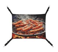 KLSVTMEA Pet Cage Hammock, Sausage on Fire Printed Hanging Pet Bed, Pet Swing is Suitable for Cats, Dogs, Or Other Small Pets and is The Best Choice for Pet Hospitals and Households