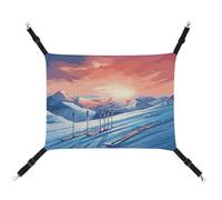 KLSVTMEA Pet Cage Hammock, Ski Board Printed Hanging Pet Bed, Pet Swing is Suitable for Cats, Dogs, Or Other Small Pets and is The Best Choice for Pet Hospitals and Households
