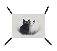KLSVTMEA Pet Cage Hammock, Two Cats Hugging Printed Hanging Pet Bed, Pet Swing is Suitable for Cats, Dogs, Or Other Small Pets and is The Best Choice for Pet Hospitals and Households