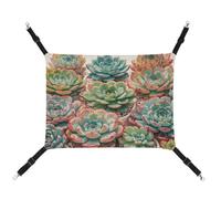 KLSVTMEA Pet Cage Hammock, Watercolor Succulent Flower Printed Hanging Pet Bed, Pet Swing is Suitable for Cats, Dogs, Or Other Small Pets and is The Best Choice for Pet Hospitals and Households