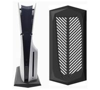 KlsyChry Vertical Stand for PS5 Slim Disc Edition, Vertical Base Holder Stand for Playstation 5 Slim Disc Edition Console with Built-in Cooling Vents and Non-Slip Feet (Black)