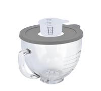 Kltchonald Tilt-Head Stand Mixer with 5 QT Glass Bowl, Compatible with Kitchenaid Artisan & Classic Series, Lid Cover to Prevent Spilling, Contemporary with Grey Lid