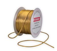 KLTRIBBON 2mm Rattail Cord Gold String - 50 Meters Chinese Knotting Cord Rat Tail Silk Thread for Bracelet Necklace Jewelry Making Macrame Trim