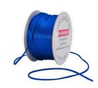 KLTRIBBON 2mm Rattail Cord String Royal Blue - 50 Meters Chinese Knotting Cord Rat Tail Silk Thread for Bracelet Necklace Jewelry Making Macrame Trim