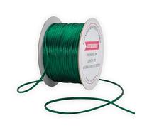 KLTRIBBON Christmas Green 2mm Rattail Cord String - 50 Meters Chinese Knotting Cord Rat Tail Silk Rope for Bracelet Necklace Jewelry Making Macrame Trim
