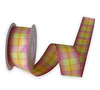 KLTRIBBON Easter Wired Ribbon Colorful Plaid,1 1/2" x 10 Meters, for Spring, Summer, Birthday, Wreath, Birthday, Gift Bows, Christmas