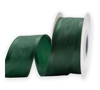KLTRIBBON Moire Taffeta Ribbon DK Green Wired Satin Ribbon 1-1/2 Inch X 10 Meters, for Gift Box Wrapping,Christmas Decoration,Wreath Bow,Floral Craft