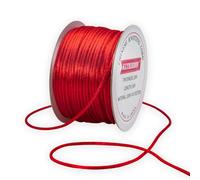 KLTRIBBON Red 2mm Rattail Cord string - 50 Meters Chinese Knotting Cord Rat Tail Silk Thread for Bracelet Necklace Jewelry Making Macrame Trim