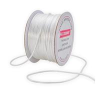 KLTRIBBON Satin Cord 2mm White Rattail String - 50 Meters Chinese Knotting Cord Rat Tail Silk Rope for Bracelet Necklace Jewelry Making Macrame Trim