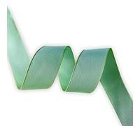 KLTRIBBON Wired Edge Taffeta Ribbon Lime Green for Christmas Spring Easter St. Patrick's Day, 1 1/2 Inch X 10 Meters