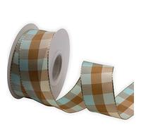 KLTRIBBON Wired Plaid Check Ribbon Easter Spring,1-1/2" X 10Meters,for Wreaths Assorted DIY Wrapping Floral Bow Craft Décor