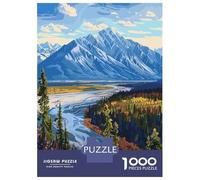 Kluane National Park Canada Landscape 1000 Piece Jigsaw Puzzle, Romantic City Break Scene, 1000 Pieces for Adults, Travel Gift for Home Décor Fans, Decorative Artwork, 38x26cm/1000pcs