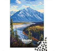 Kluane National Park Canada Landscape Jigsaw Puzzle 1000 Pieces, Retro Travel Poster Artwork, Premium Paper Puzzle for Home Décor Fans, Mindful Activity, Paper Board, 38x26cm/1000pcs